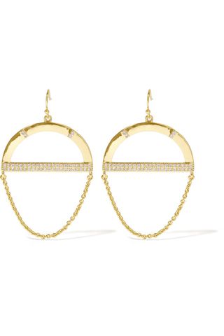 Kevia + Crystal-Embellished Gold Plated Earrings