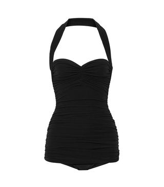 Norma Kamali + Bill Mio Ruched Halterneck Swimsuit