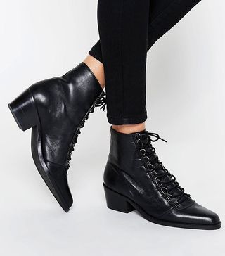 ASOS + Ariana Leather Lace Up Ankle Boots