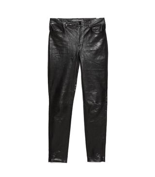 Mango + High Waisted Leather Trousers