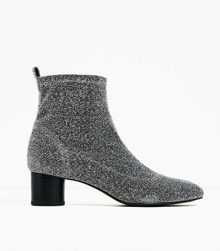 Zara TRF + Shiny Sock Ankle Boots