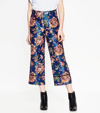 Zara TRF + Cropped Printed Trousers