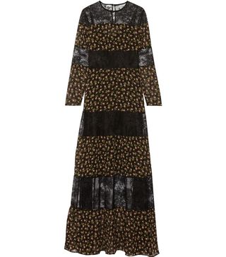 Philosophy di Lorenzo Serafini + Paneled Floral-Print Silk-Chiffon and Lace Maxi Dress