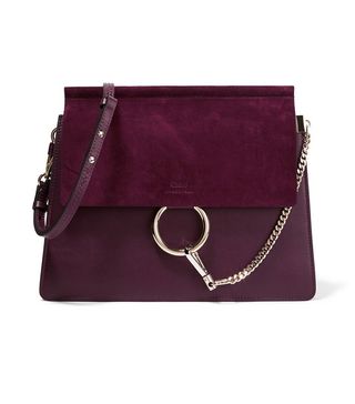 Chloé + Faye Medium Leather and Suede Shoulder Bag