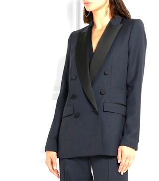 Pallas + Satin-Trimmed Wool Blazer