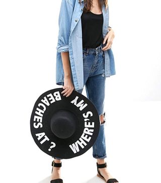 ASOS + Slogan Straw Hat