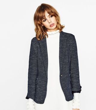 Zara + Blazer With Elbow Patches