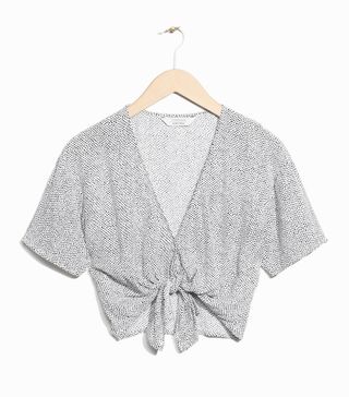 & Other Stories + V-Neck Knotted Crop Top