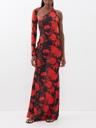 Eywasouls Malibu + Emma Floral-Print Mesh Maxi Dress