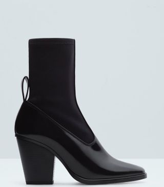 Mango + Contrast Materials Ankle Boots