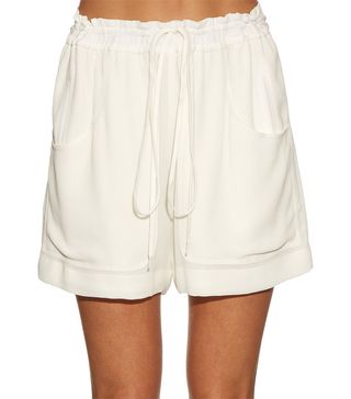 Chloé + Wide-Leg Crepe Track Shorts