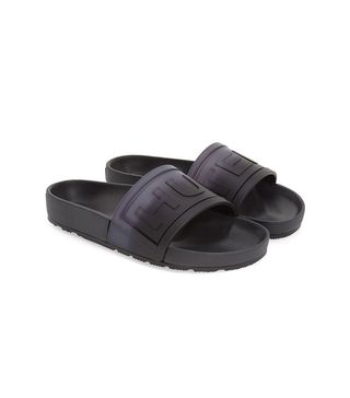 Hunter + Logo Slide Sandals