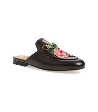 Gucci + Princetown Embroidered Mule Loafer