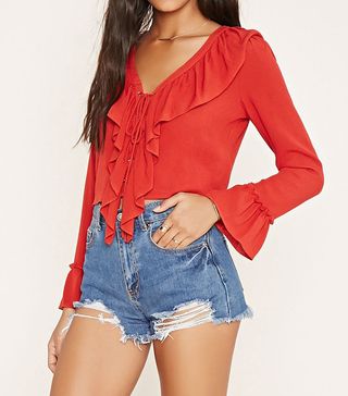 Forever 21 + Ruffled Lace-Up Top