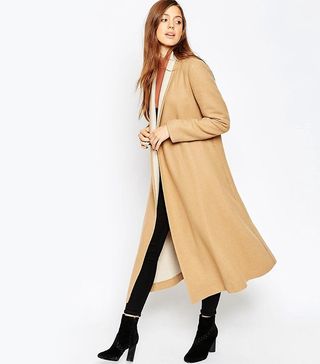 ASOS + Oversized Coat With Contrast Shawl Collar