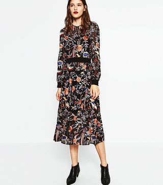 Zara + Embroidered Midi Dress