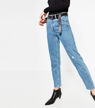 Zara + High Waisted Mum Jeans