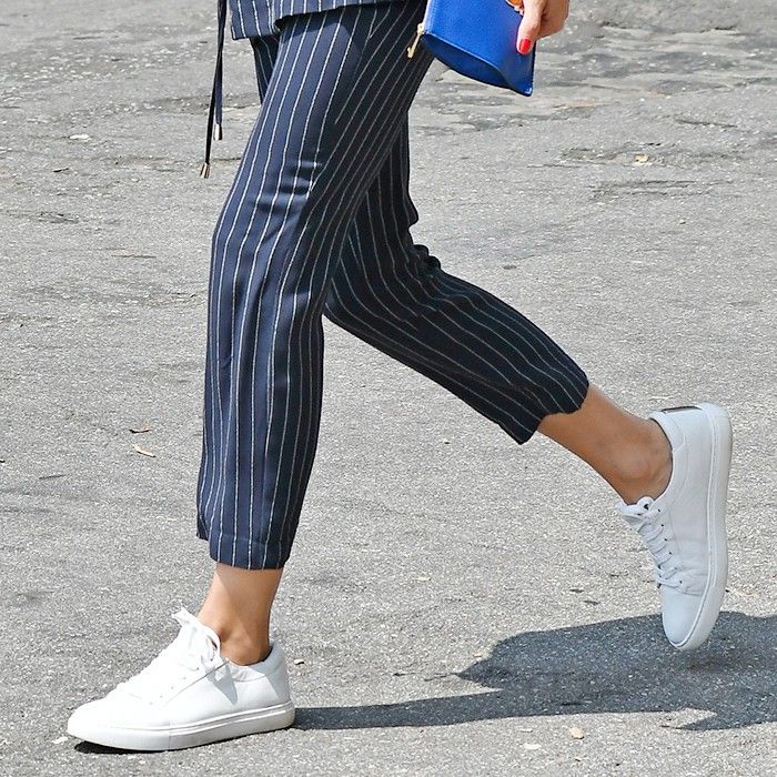 Striped Pants with Sneakers