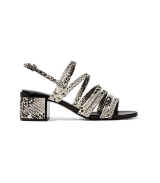 Robert Clergerie + Eolia Snake-Effect Leather Sandals