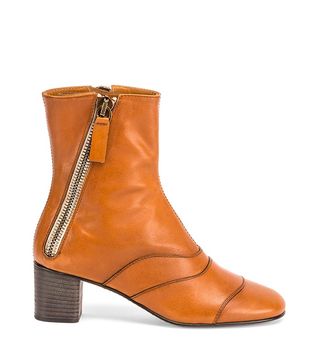 Chloé + Side-Zip Leather 50mm Ankle Boot