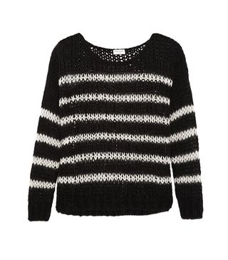 Saint Laurent + Striped Open-Knit Wool-Blend Sweater