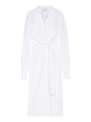 3.1 Phillip Lim + Knotted Cotton-Poplin Midi Shirt Dress