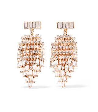 Kenneth Jay Lane + Gold-Plated Crystal Earrings