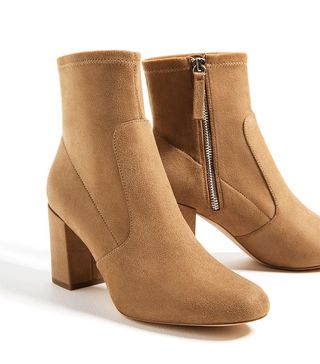 Zara + Elastic High Heel Ankle Boots