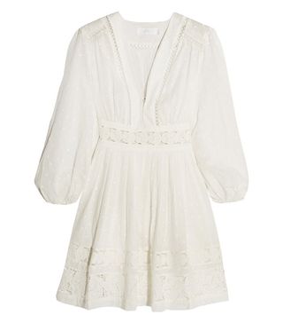 Zimmermann + Realm Lace-Trimmed Fil Coupé Cotton-Voile Mini Dress