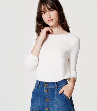 Loft + Seamed Shirttail Tee