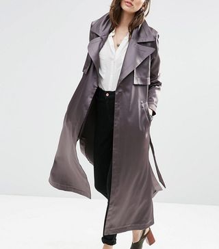 ASOS + Trench in Luxe Satin Fabric
