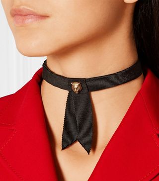 Gucci + Embellished Grosgrain Collar