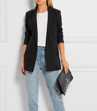 Michael Michael Kors + Double-Breasted Stretch-Wool Blazer