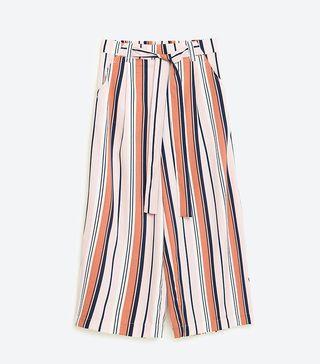 Zara + Cropped Flowing Trousers