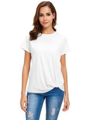 MSHING + Casual Round-Neck Short-Sleeve T-Shirt