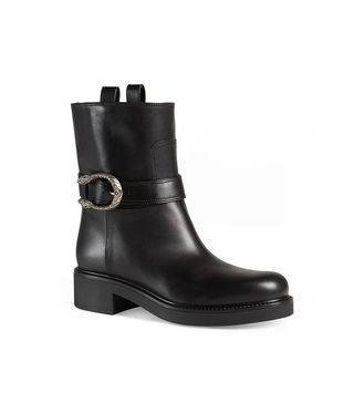 Gucci + Dionysus Leather Moto Boots