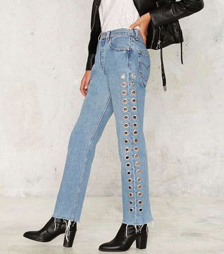 After Party by Nasty Gal + Holed Up Levi's Grommet Jeans