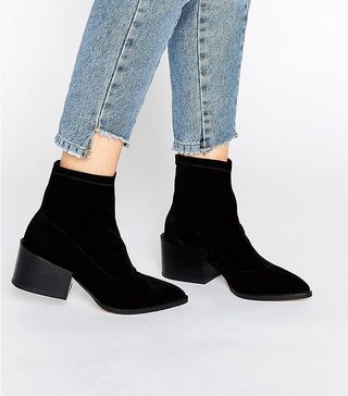 ASOS + Rocco Pointed Velvet Sock Boots