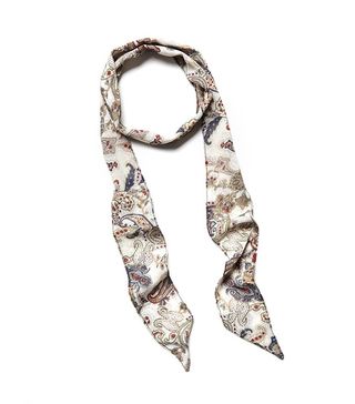 Free People + Rebel Rebel Printed Skinny Scarf in Ivory Paisley