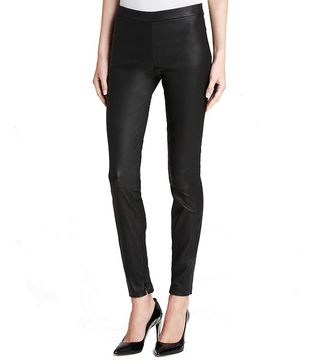 Vince + Leather Ankle Zip Leggings