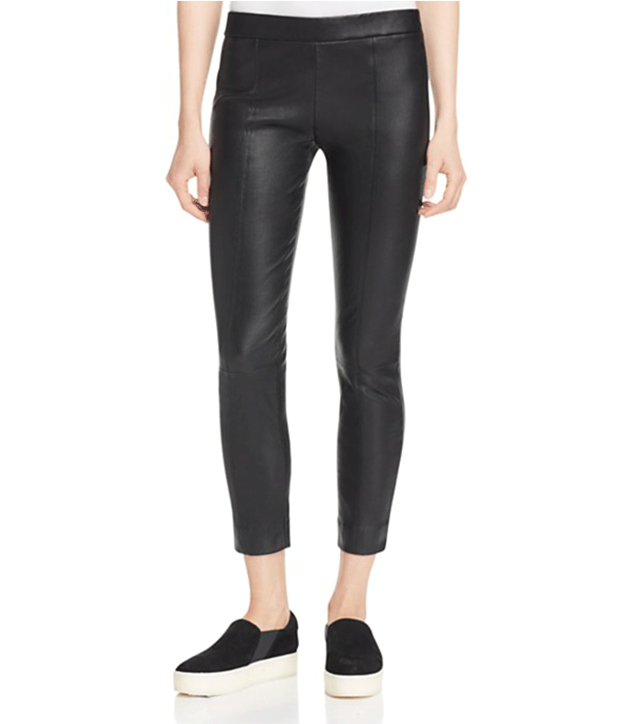 Vince + Cropped Leather Pants