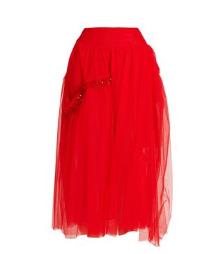 Simone Rocha + Bead-Embellished Tulle Skirt