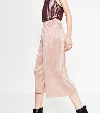 Zara + Shiny Cropped Trousers