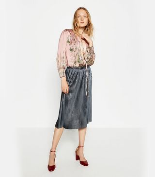 Zara + Pleated Midi Skirt