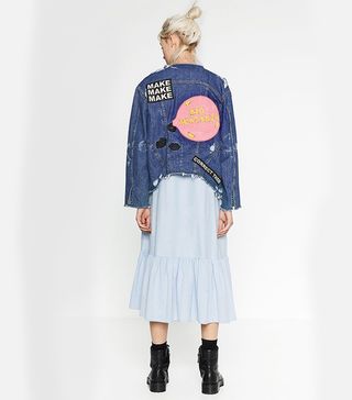 Zara + Denim Jacket With Patch at the Back