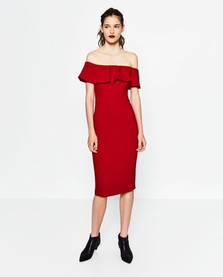 Zara + Off-the-shoulder Dress