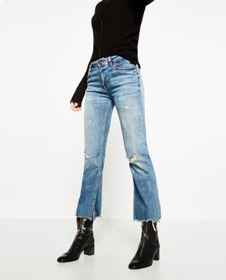 Zara + Cropped Bootcut Jeans