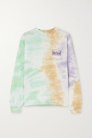 Aries + Printed Tie-Dyed Cotton-Jersey Top