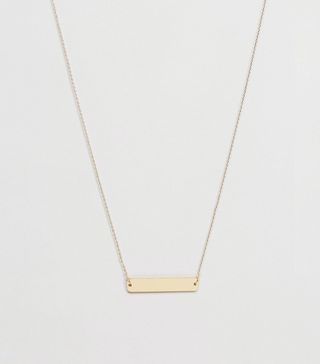 ASOS + Brass Plated Smooth Bar Necklace