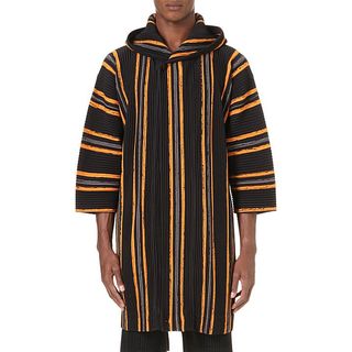 Homme Plissé Issey Miyake + Striped Hooded Coat